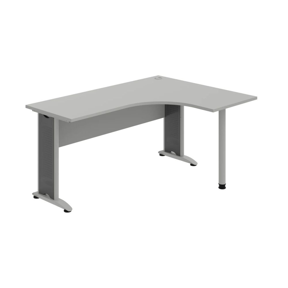 HOBIS kancelářský stůl pracovní tvarový, ergo levý - CE 60 L, šedá