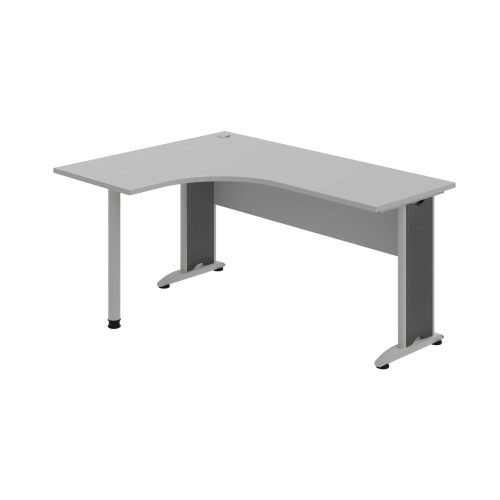HOBIS kancelářský stůl pracovní tvarový, ergo pravý - CE 60 P, šedá