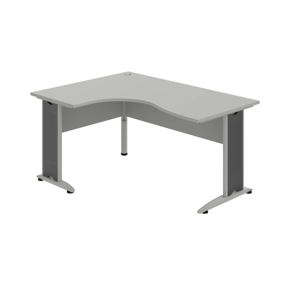 HOBIS kancelářský stůl pracovní tvarový, ergo pravý - CE 2005 P, šedá
