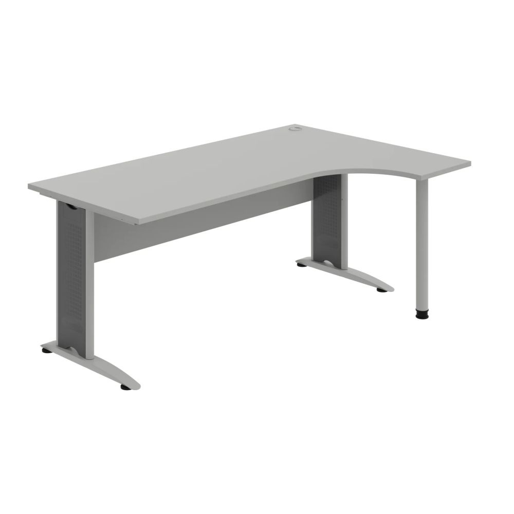 HOBIS kancelářský stůl pracovní tvarový, ergo levý - CE 1800 L, šedá