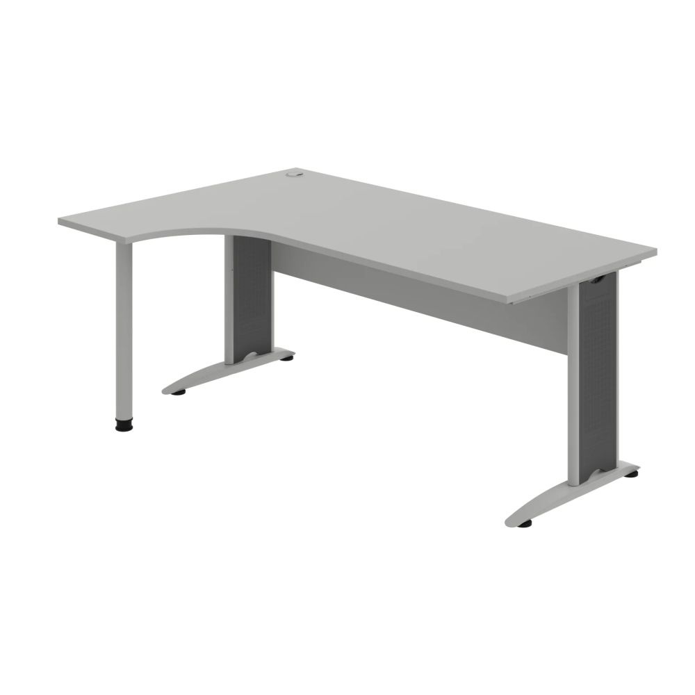 HOBIS kancelářský stůl pracovní tvarový, ergo pravý - CE 1800 P, šedá