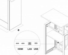 Digitální promostolek Futuro s monitorem Samsung 32" na výšku, černá