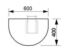 HOBIS přídavný stůl zakončovací oblouk - FP 60, akát